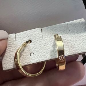 18K Pure Gold Screw design earrings